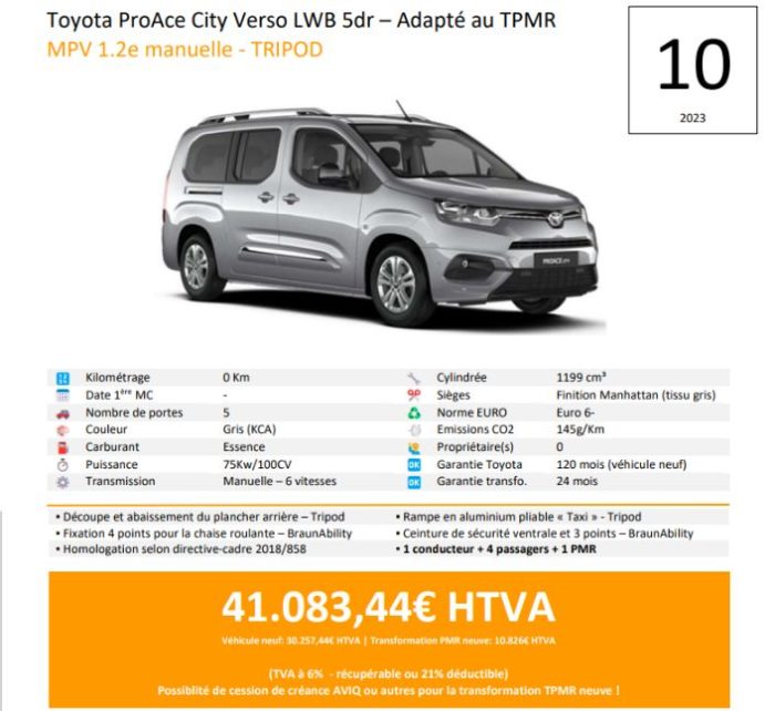 Toyota ProAce City verso 10 - Adaptation TPMR