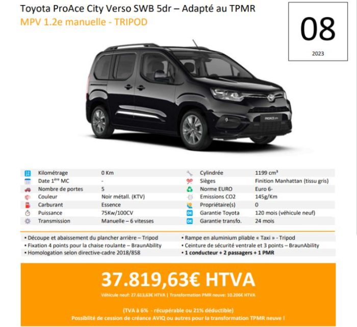 Toyota ProAce City verso 08 - Adaptation TPMR