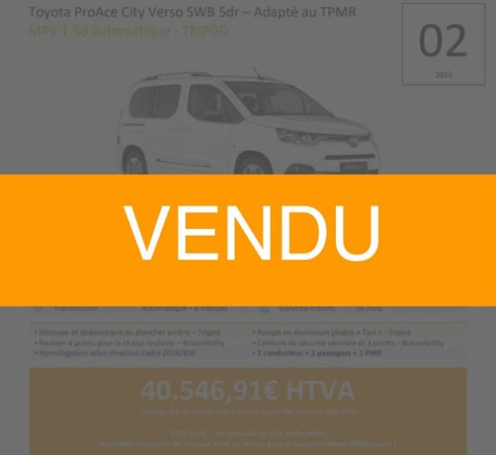 Toyota proace city verso - Vendu