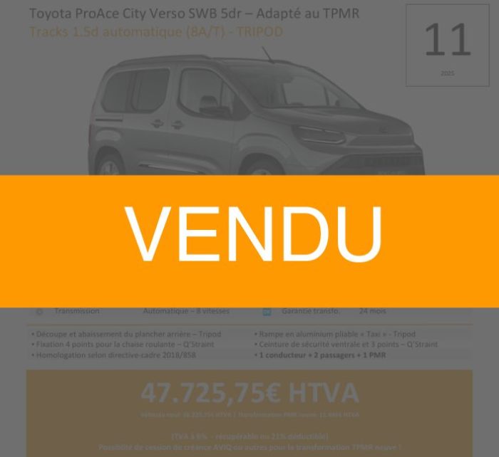 Toyota Proace City 11/2025 - Vendu