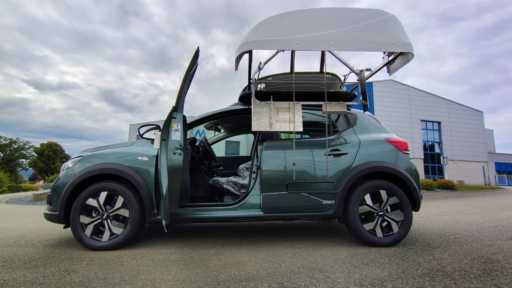 dacia sandero - Coffre toit rangement manuel pliable